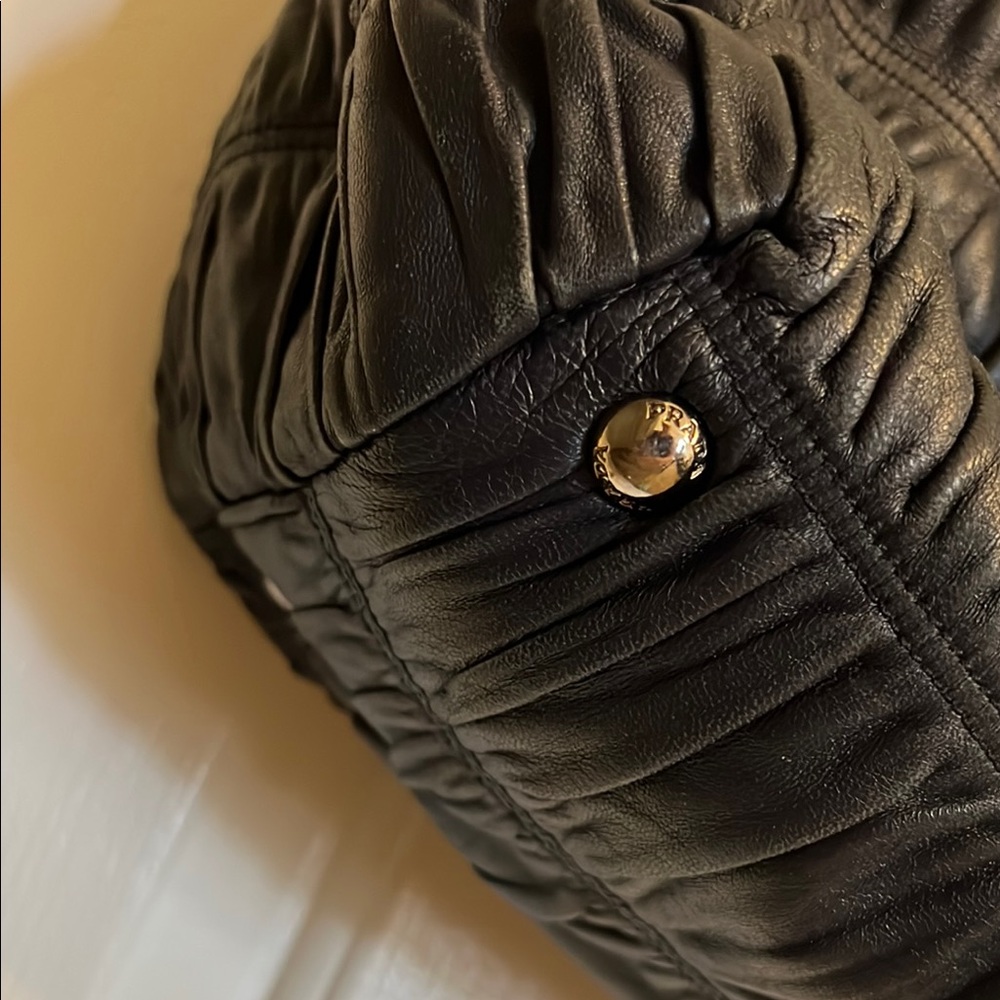 Prada Napa Gaufre Black Shoulder Bag authentic - Picture 11 of 15